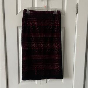 New York & Company Black and Red Pencil Skirt